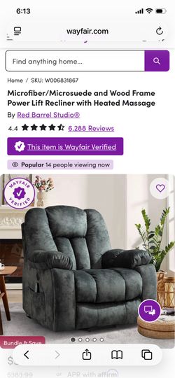 Power Lift Recliner with Heated Massage