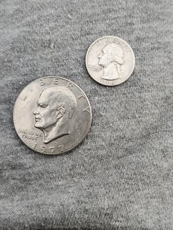 1964 Washington Silver Quarter And 1972 eisenhower dollar Bundle