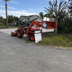 Kubota Tractor With Front Loader And Rototiller