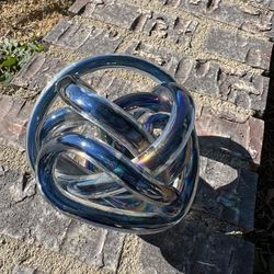 Glass Iridescent Infinity Paper Weight
