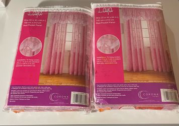 Pink Curtains Rod pocket 2 panel