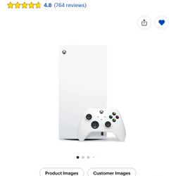 white xbox series x disc with 2 Controllers.