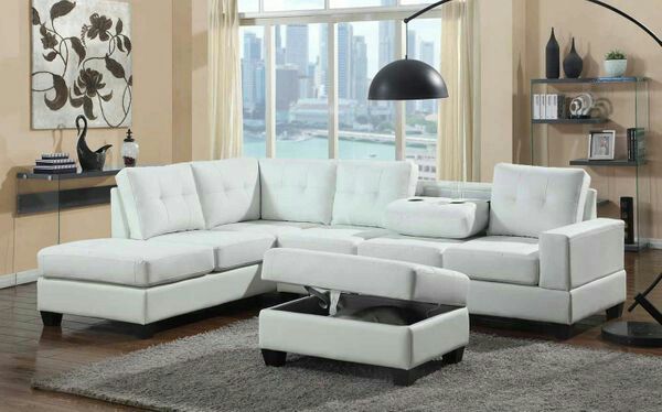 Leather Sectionals w/storage ottoman included(several colors)