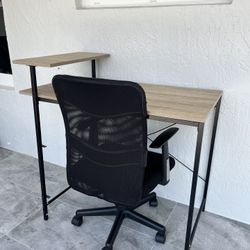Desk + Office Chair Set (Willing to sell separately)