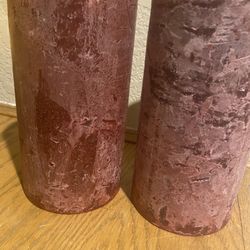 Large Red Distressed Looking Red Candles 