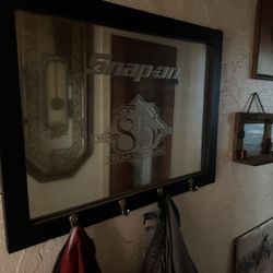 Snap- On 85th Anniversary Mirror W/ Hooks 
