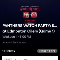 3 Tickets For Panthers Watch Party - Game 1