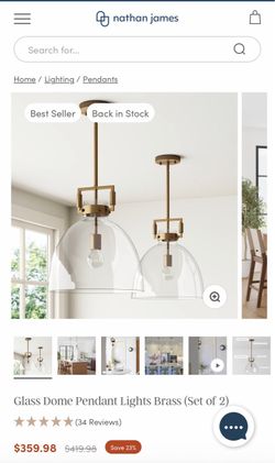 Nathan James Glass Dome Pendant Lightd
