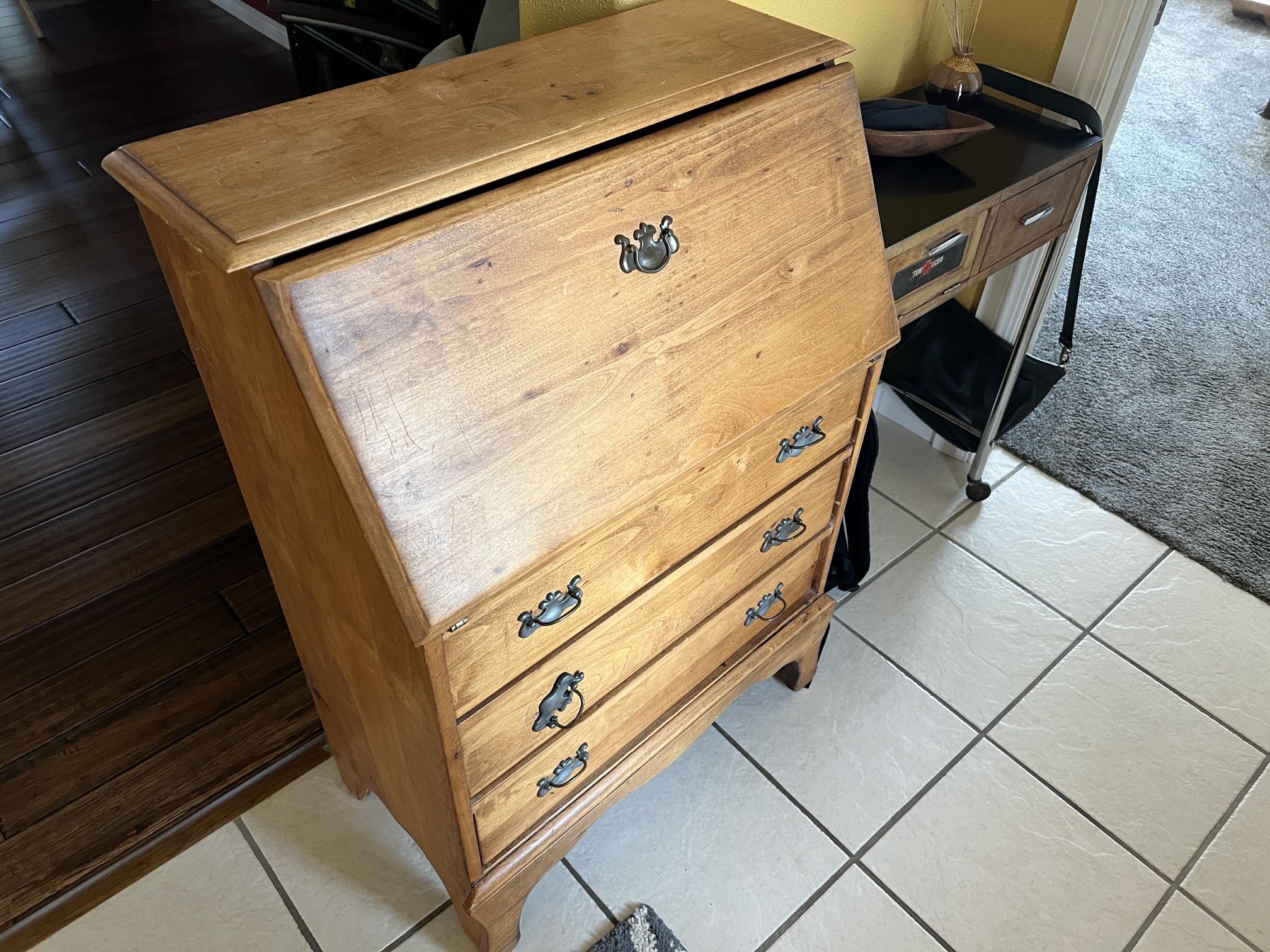 Solid Oak Drop Down Desk