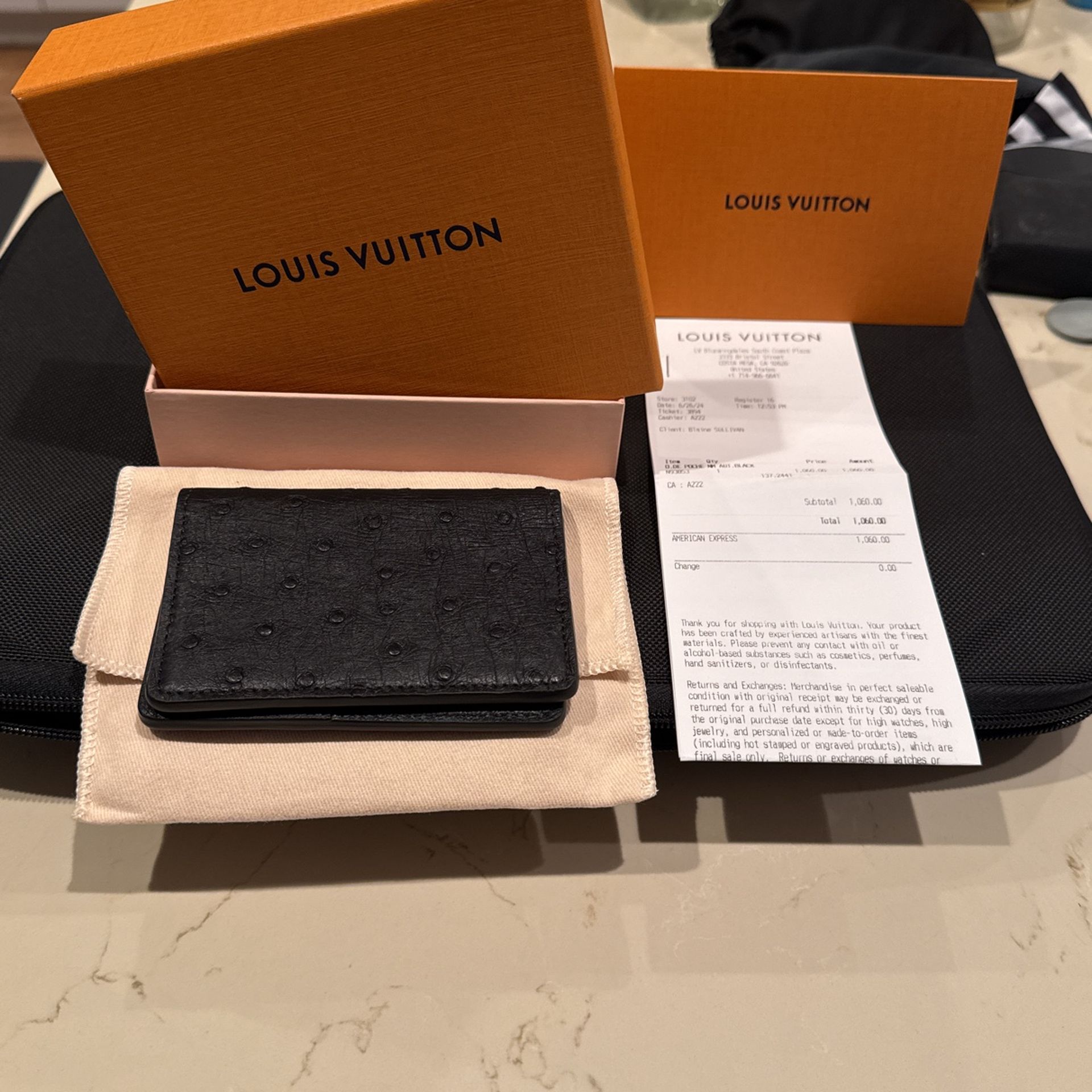 Louis Vuitton Black Ostrich Wallet