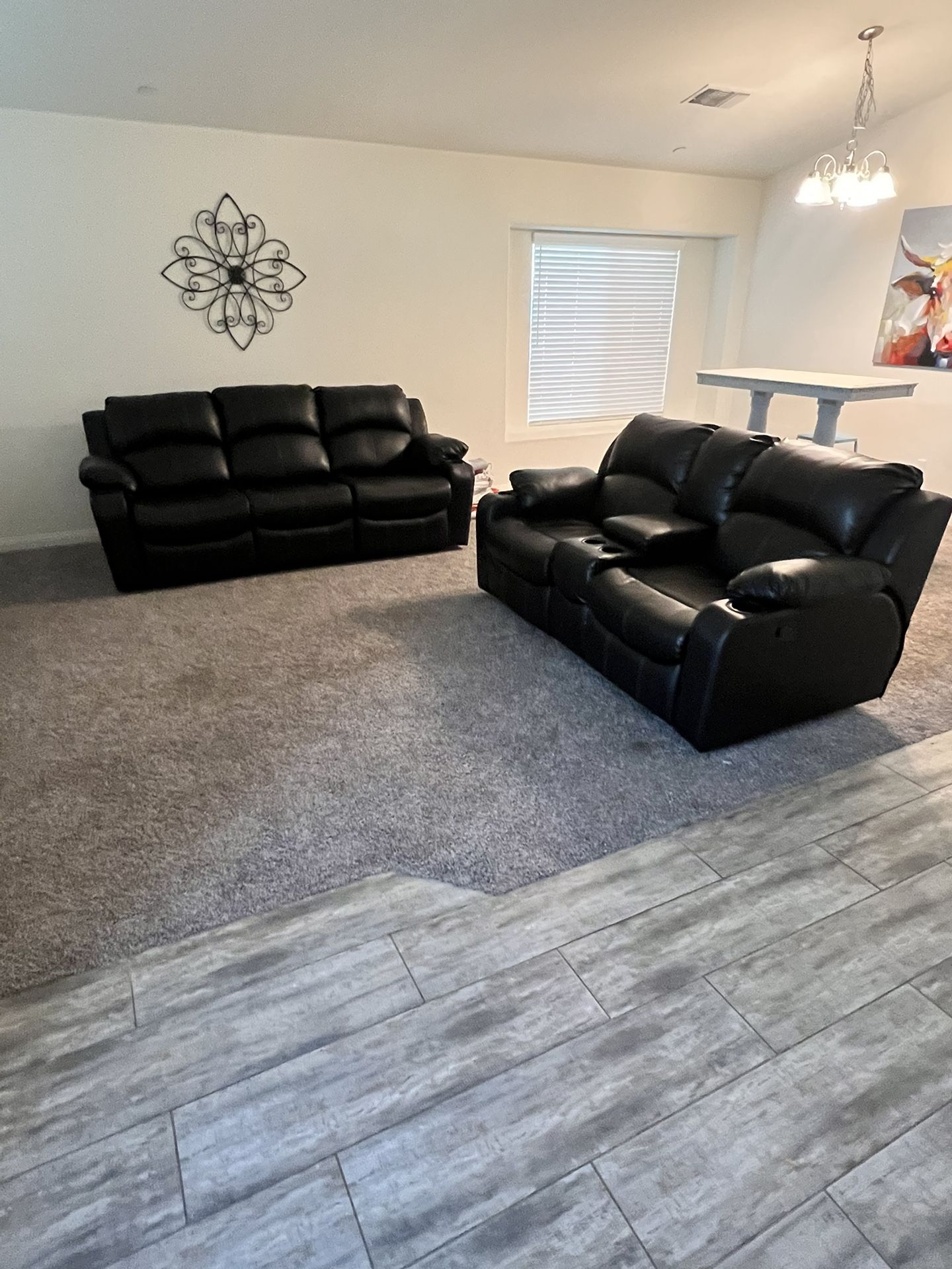 Reclining Leather Love Seat And Couch