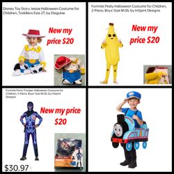 Costumes new prices & size on each picture in red pick up east Palmdale