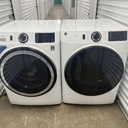 GE Large Capacity Washer & Electric Dryer Set - Stackable -