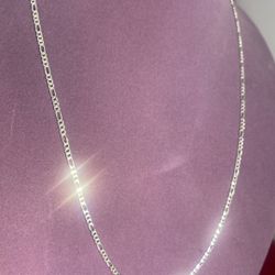 26” 3mm Italian 925 Sterling Silver Figaro Chain