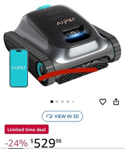 Aiper Scuba S1 Robotic Pool Cleaner, Wall & Waterline Cleaning, Dual Filtration, Extended 180-Min Ba
