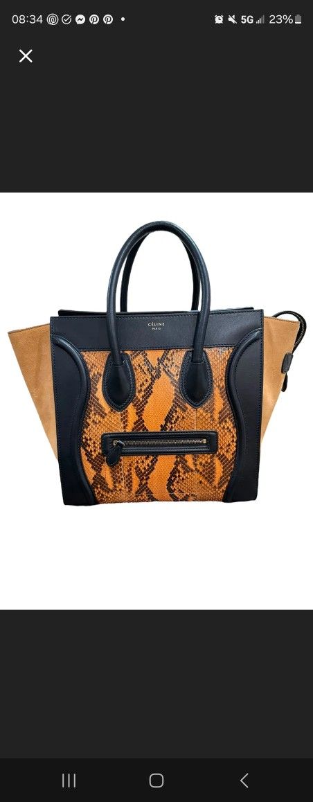 Celine Rare Python Leather Luggage Bag
