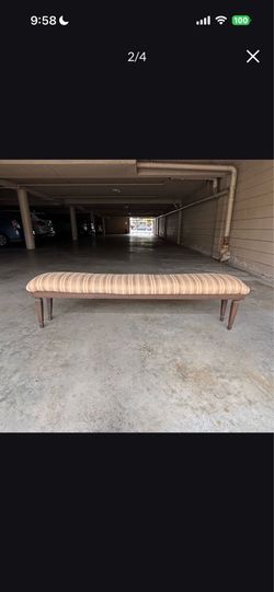 One Long Solid Wood Upholstered Bench