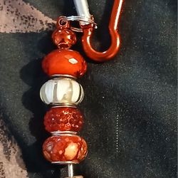 Murano Glass Keychain (Red&White)