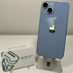 iPhone 14 128gb At&t & Cricket Carrier 81%🔋Health 6/10 Condition Cracked Screen #0296