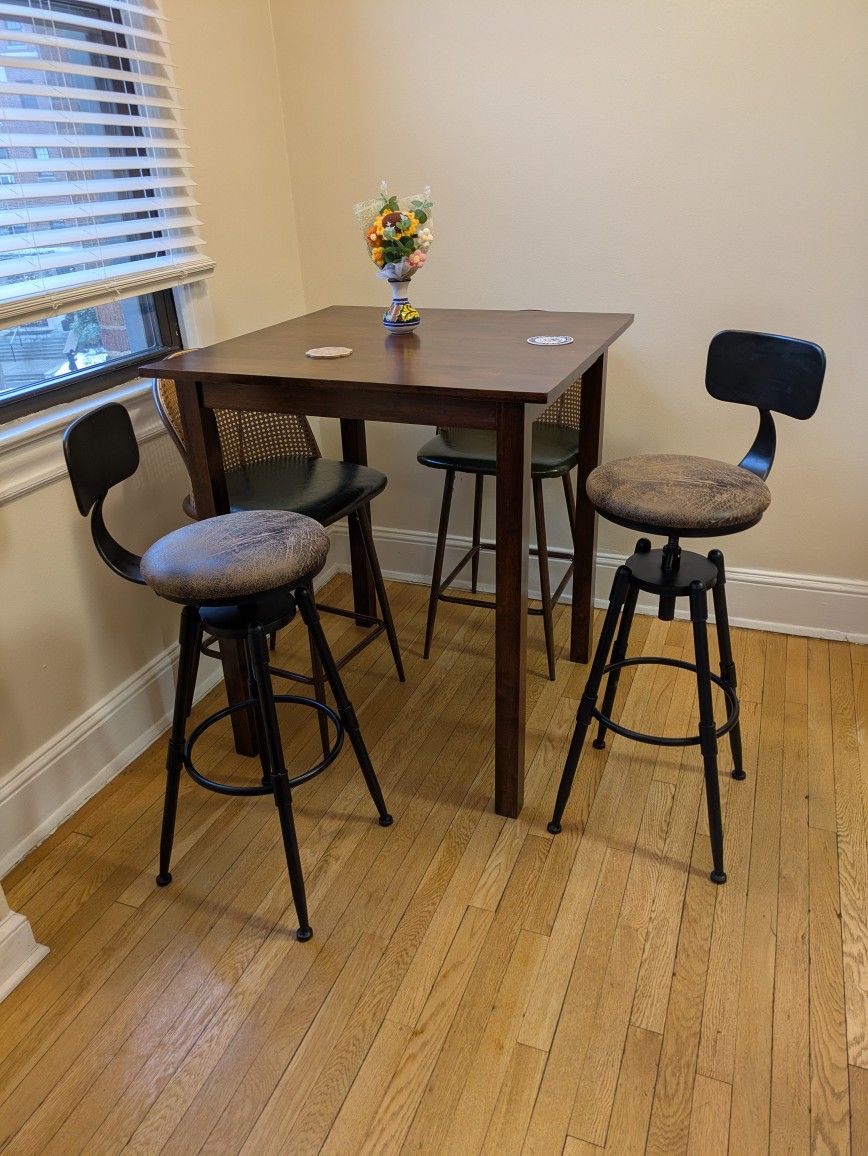 Rustic Style Adjustable Bar Stools