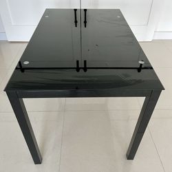 Metal Table Glass Top Desk