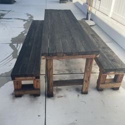 8 Foot Outdoor Table & Benches 