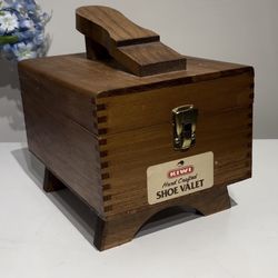 Vintage Genuine Oak Kiwi Groomer Shoe Server Kit W/ Latch & Several Accessories