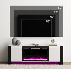 Fire Place Heater TV Stand With Led
