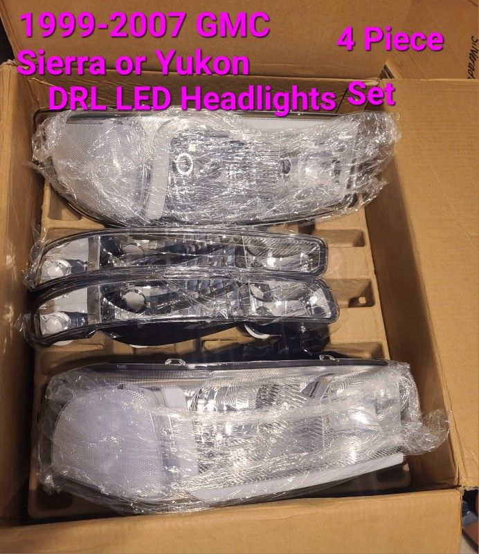 New 99-07 GMC Sierra DRL Headlights 4pc Set $80