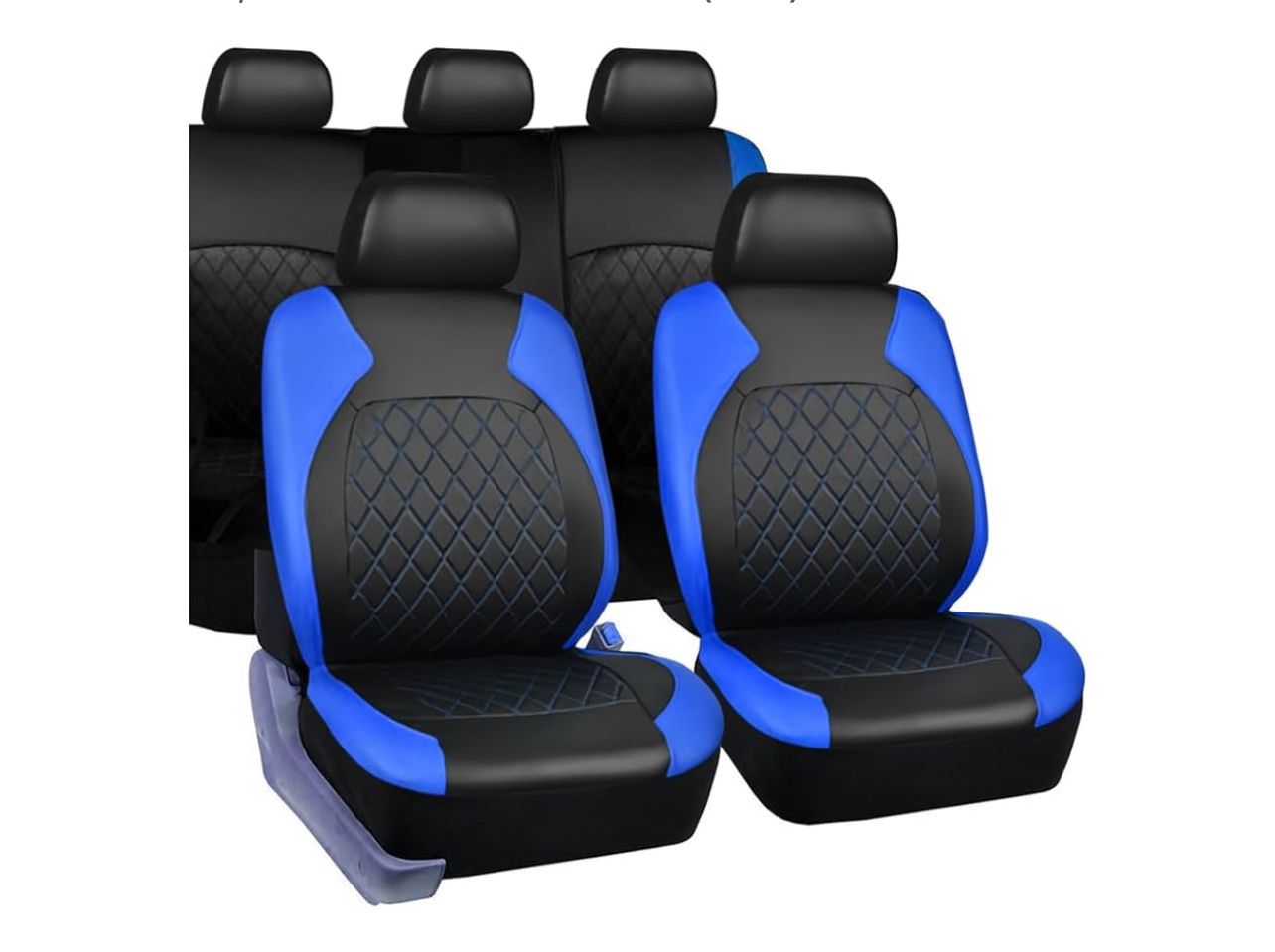 Full Leather Blue Seat Covers For A Sedan 
