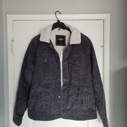Rare Men's Hollister Jacket Corduroy Sherpa Xl  Gray