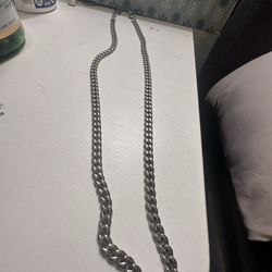 Silver Cuban Link Chain 24 inches 