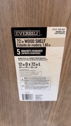 Everbilt 72 in Wood Shelf Organic Ash