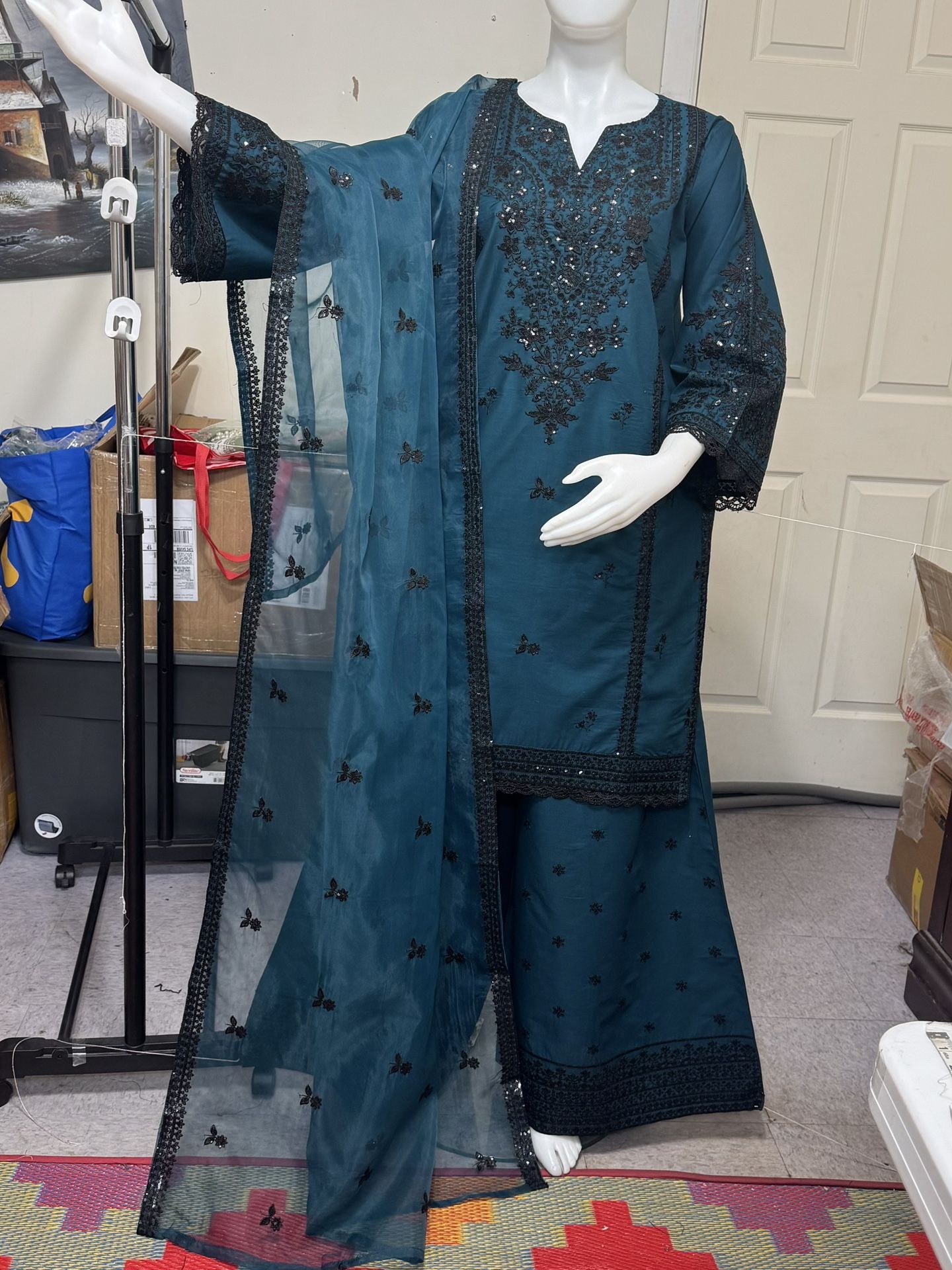 Cotton Embroidered Palazo Dress