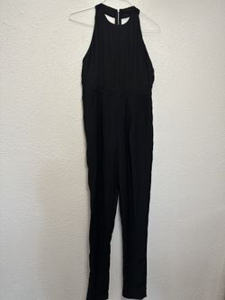 Caribbean Queen Black Halter Jumpsuit with Tapered Legs