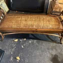 VINTAGE Amazing rattan bench 45”x16”x14.5” P/U Horsham or Willow Grove PA