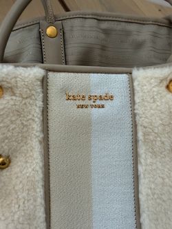 NEW! Kate Spade New York Large Teddy Shearling Tote Bag with Dust Bag