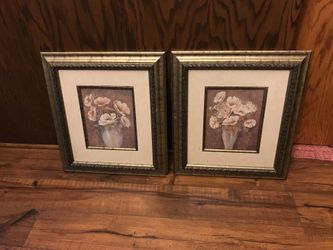 Two matching flower pictures
