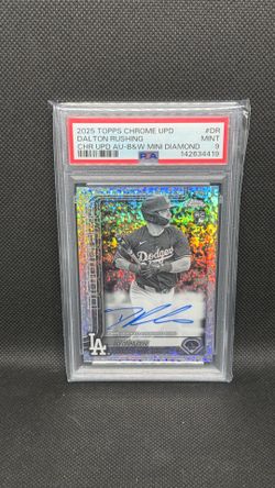 2025 Topps Chrome Update Dalton Rushing Black and White Mini-Diamond Auto RC
