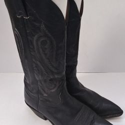 Nocona Black Leather Western Boots Women's Size 9D