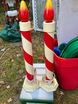 2 Vintage 23” H lighted candles ex cond