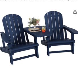 Set of 2 adirondack chairs set withremovable table New