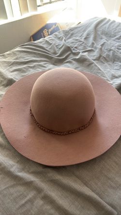Pink Wide Brim Felt Hat