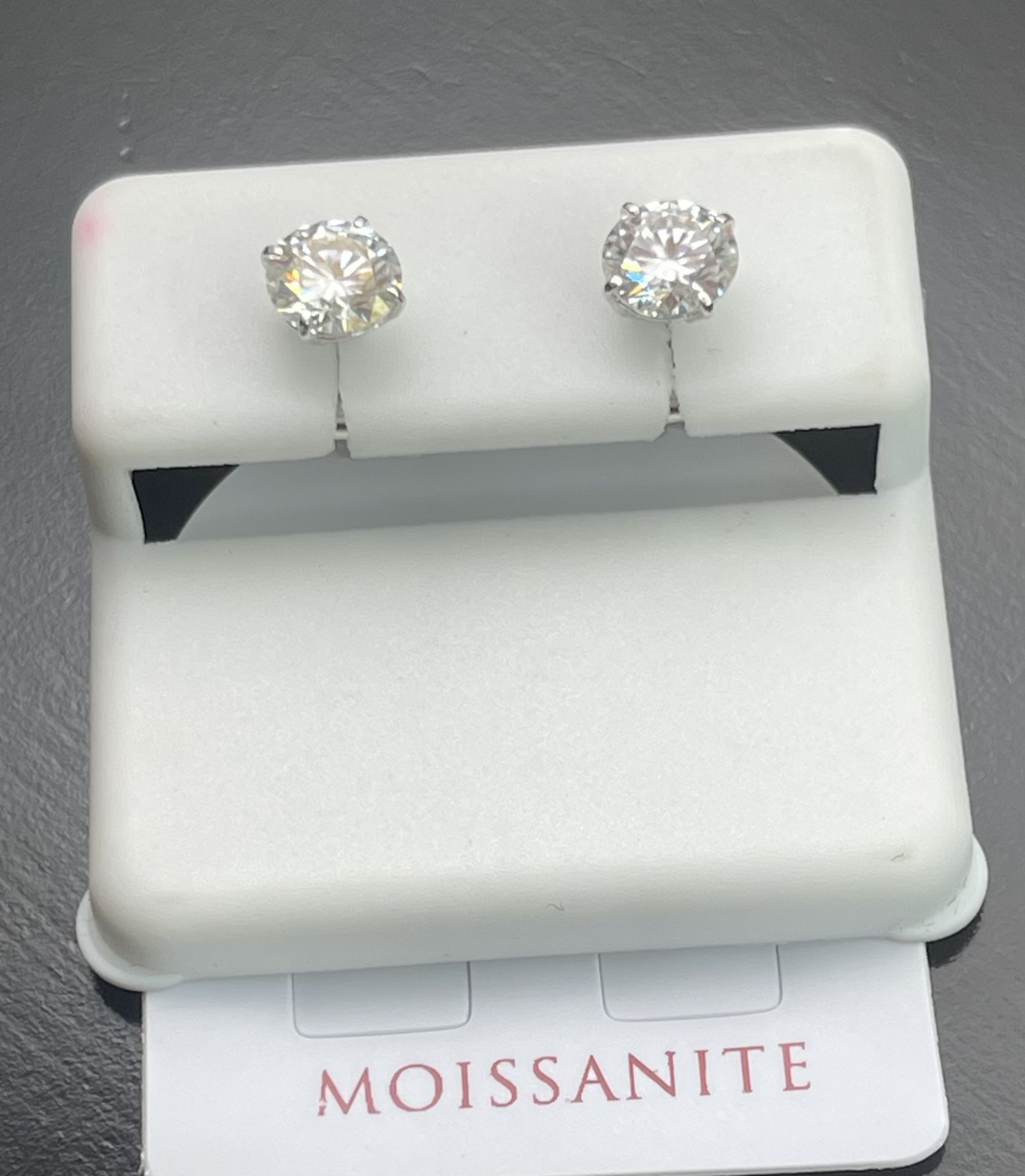 6mm moissanite sterling silver 925 stud earrings 