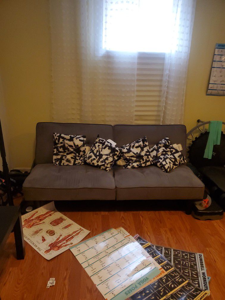 Sofa Bed Chair  Baige Great Condition Clear With  4 Mini Pillows From IKEA. $75. Pick Up