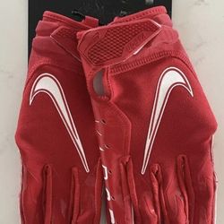 Brand New Nike Vapor Jet Football Gloves Red White Men Sizes Medium, 2XL