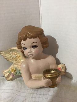 Vintage ceramic Angel Candle Holder