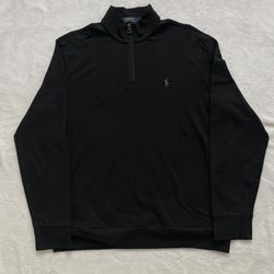 Polo Ralph Lauren Half Zip Sweatshirt Black Size L