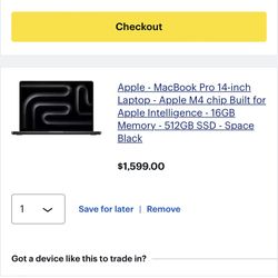 Apple Mac Book Pro 14 Inch M4 Chip 512Gb 