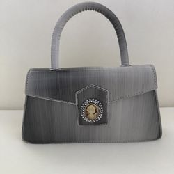 vintage-style silver evening handbag
